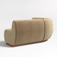 Leandro Ochre Brown Single L-Shaped Loveseat Dining Banquette with Rounded Corner