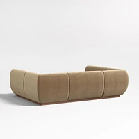 Leandro Ochre Brown U-Shaped Dining Banquette with Square Corners