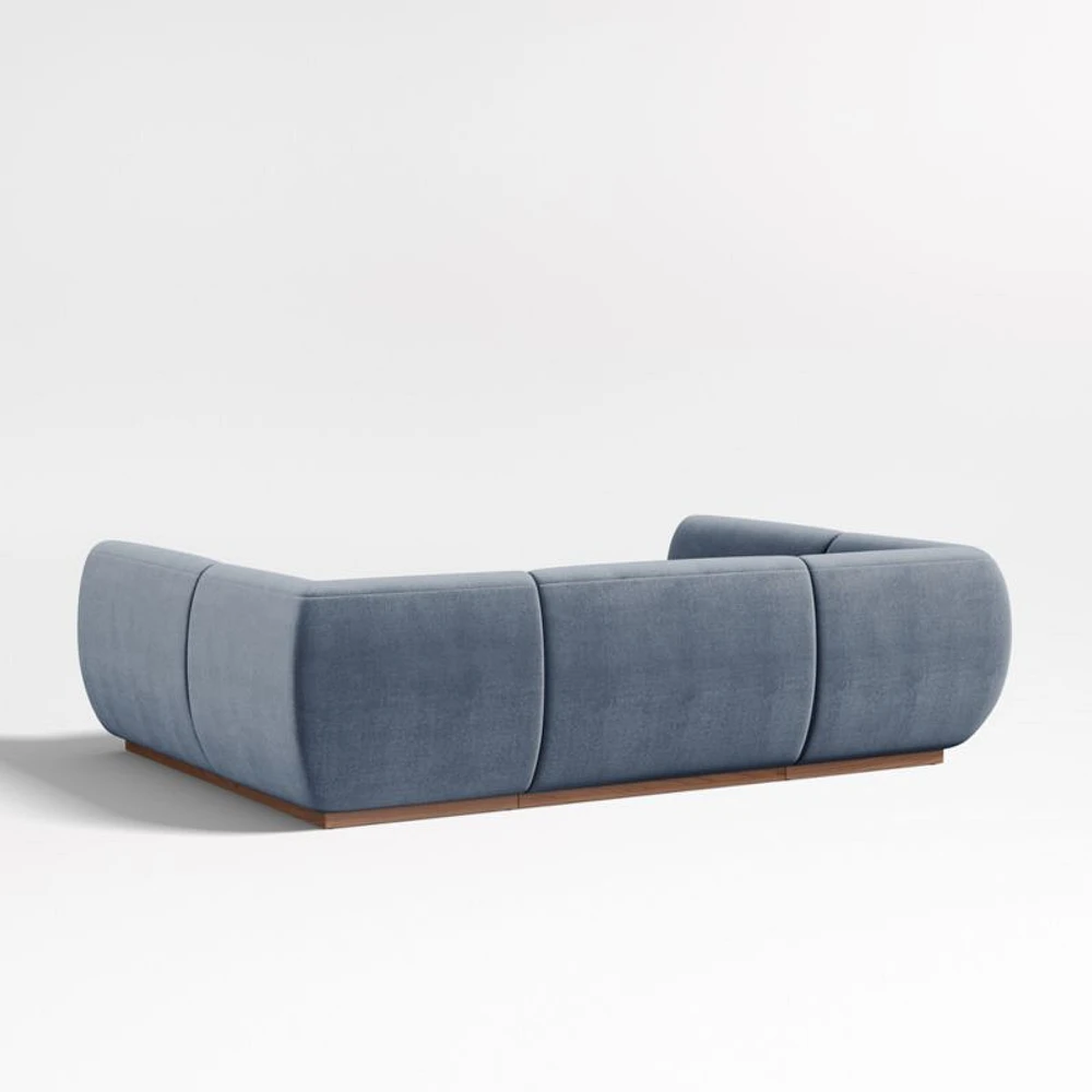 Leandro Slate Grey U-Shaped Dining Banquette with Square Corners