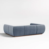 Leandro Slate Grey U-Shaped Dining Banquette with Square Corners