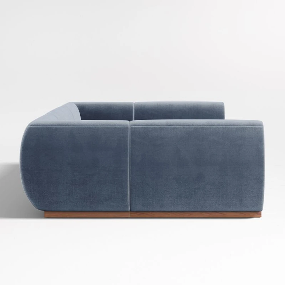 Leandro Slate Grey U-Shaped Dining Banquette with Square Corners
