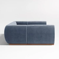 Leandro Slate Grey U-Shaped Dining Banquette with Square Corners