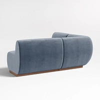Leandro Slate Grey Single L-Shaped Loveseat Dining Banquette with Square Corner