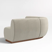 Leandro Tan Brown Double L-Shaped Loveseat Dining Banquette with Rounded Corner