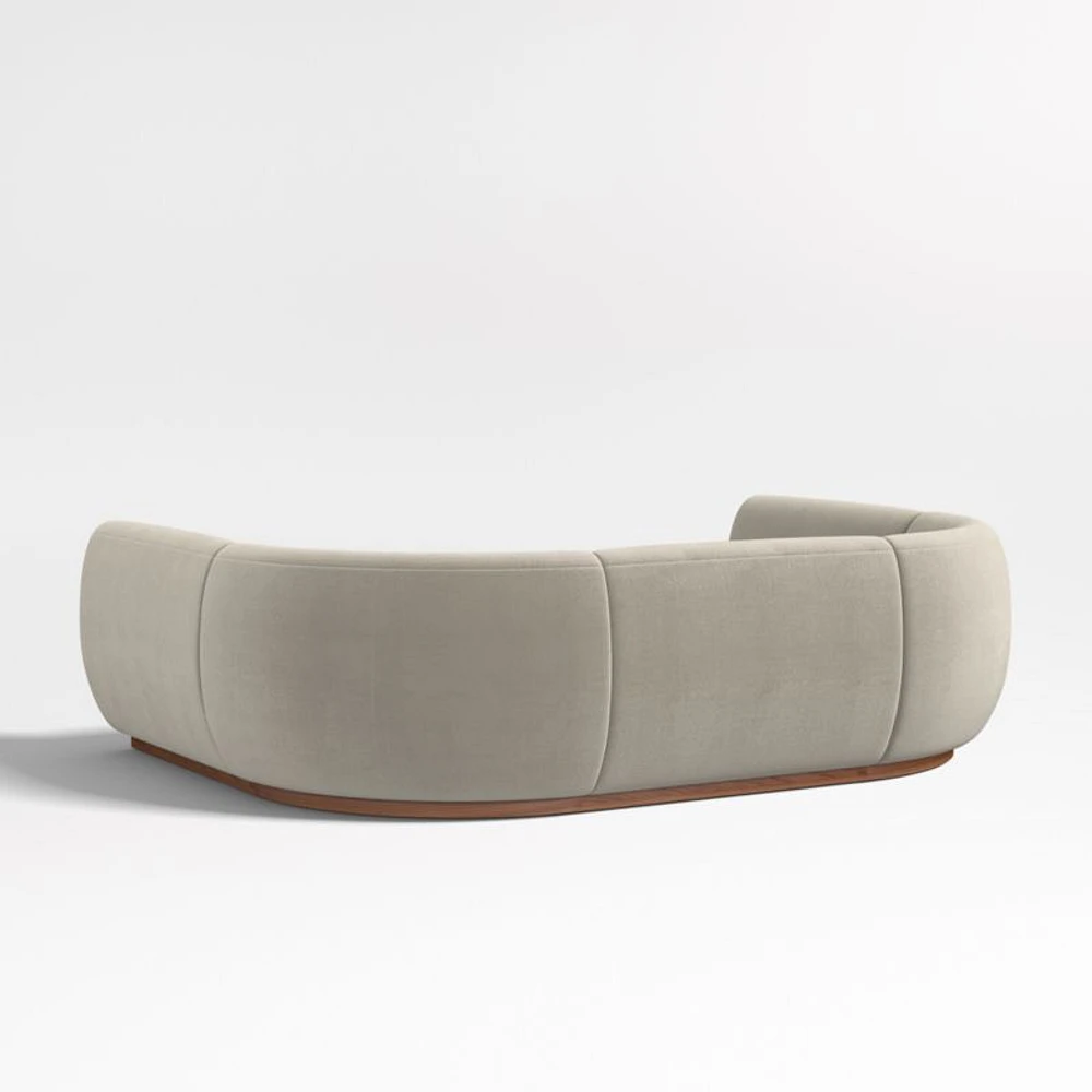 Leandro Tan Brown U-Shaped Dining Banquette with Rounded Corners