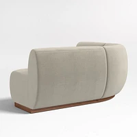Leandro Tan Brown Single L-Shaped Loveseat Dining Banquette with Rounded Corner