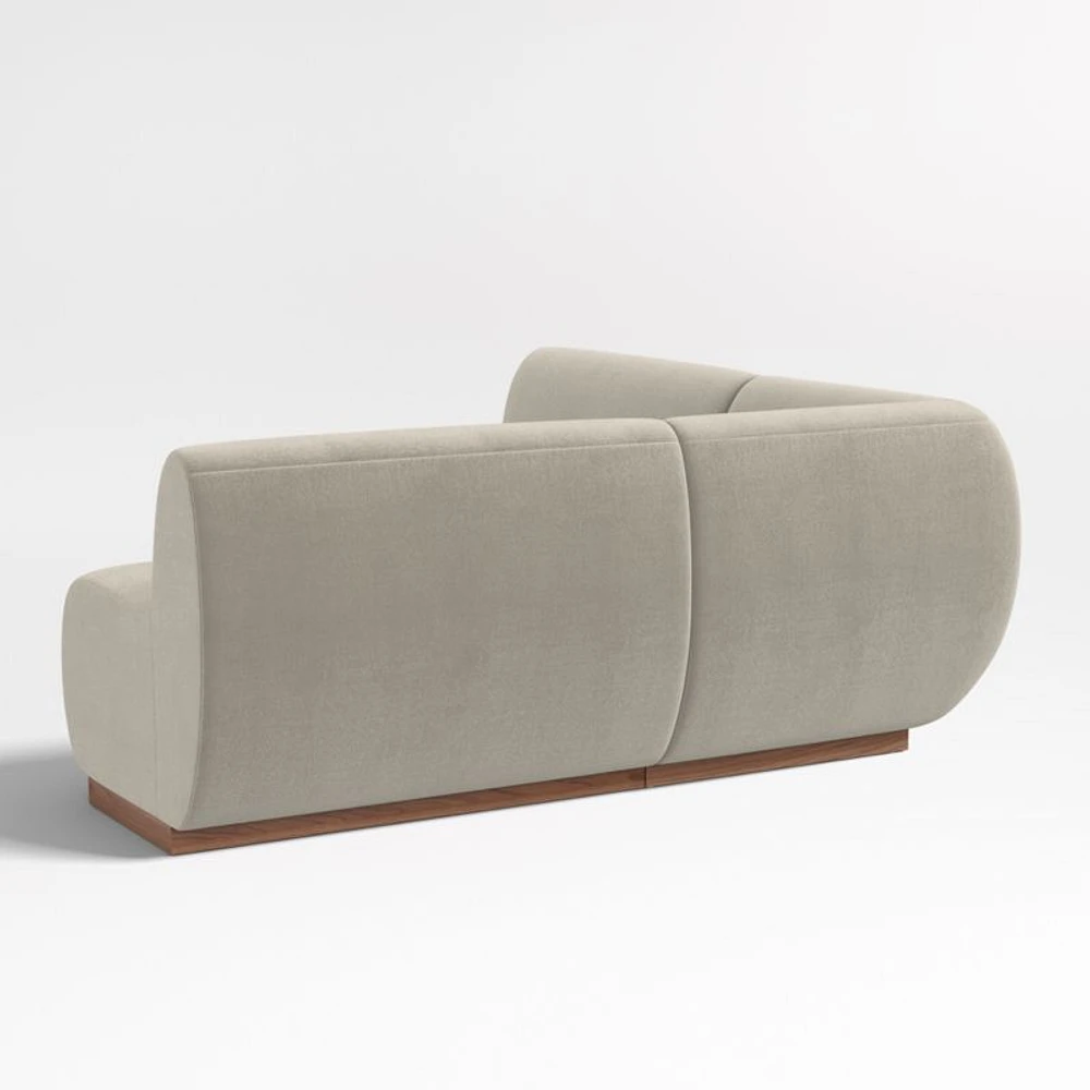 Leandro Tan Brown Double L-Shaped Loveseat Dining Banquette with Square Corner