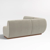 Leandro Tan Brown Double L-Shaped Loveseat Dining Banquette with Square Corner