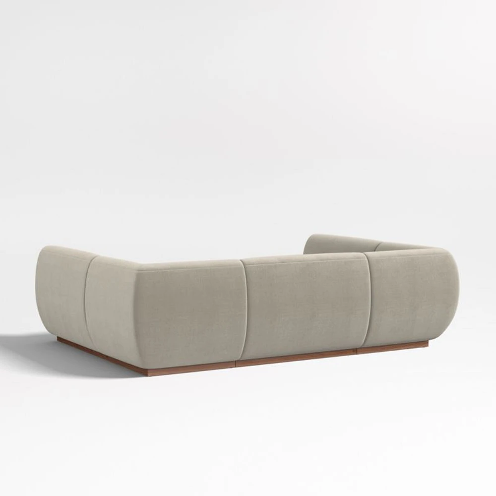 Leandro Tan Brown U-Shaped Dining Banquette with Square Corners