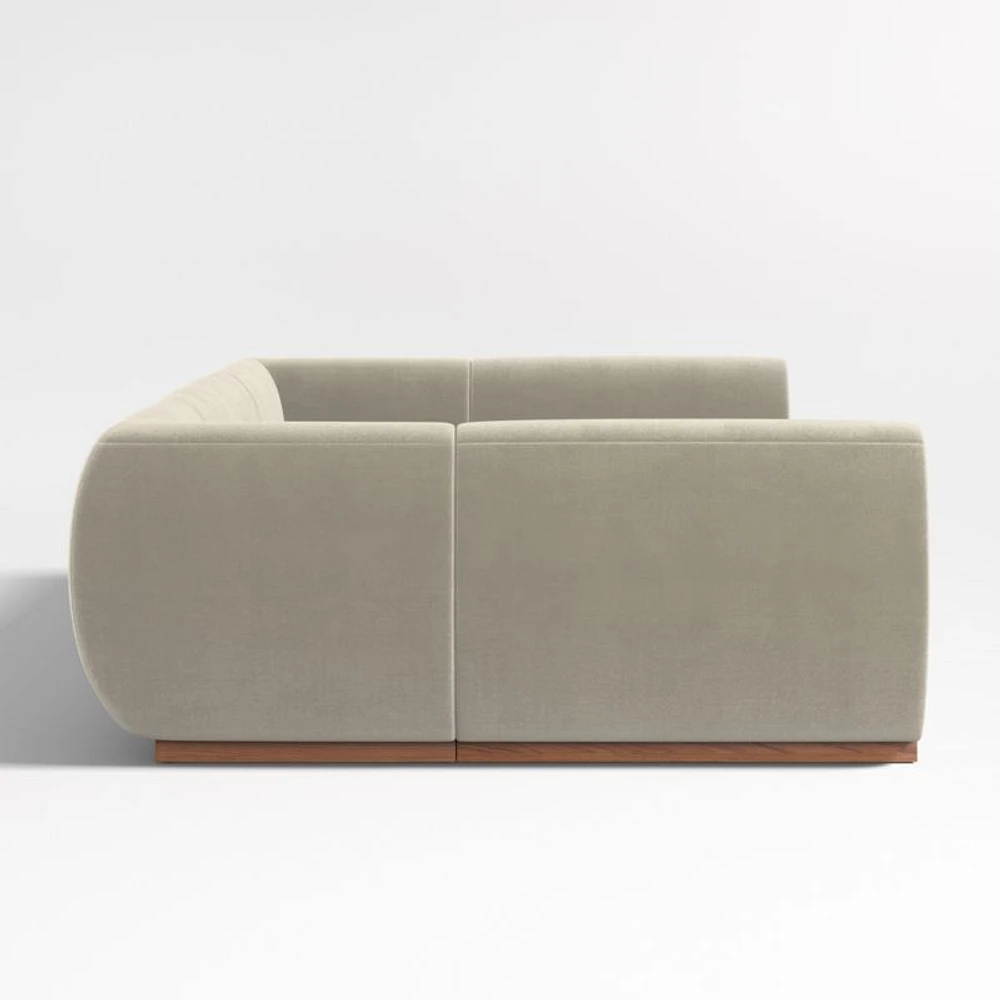Leandro Tan Brown U-Shaped Dining Banquette with Square Corners