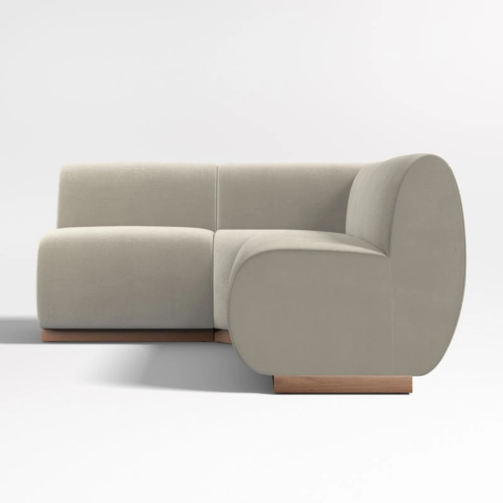 Leandro Tan Brown Single L-Shaped Loveseat Dining Banquette with Square Corner