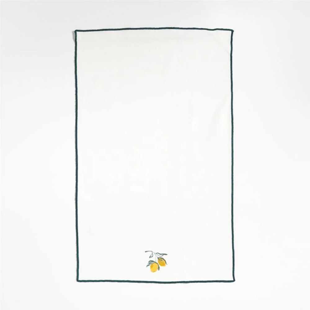 Lemon and Stripe Organic Cotton Dish Towels, Set of 3