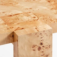 Leon Natural Burl Wood 48" Rectangular Coffee Table