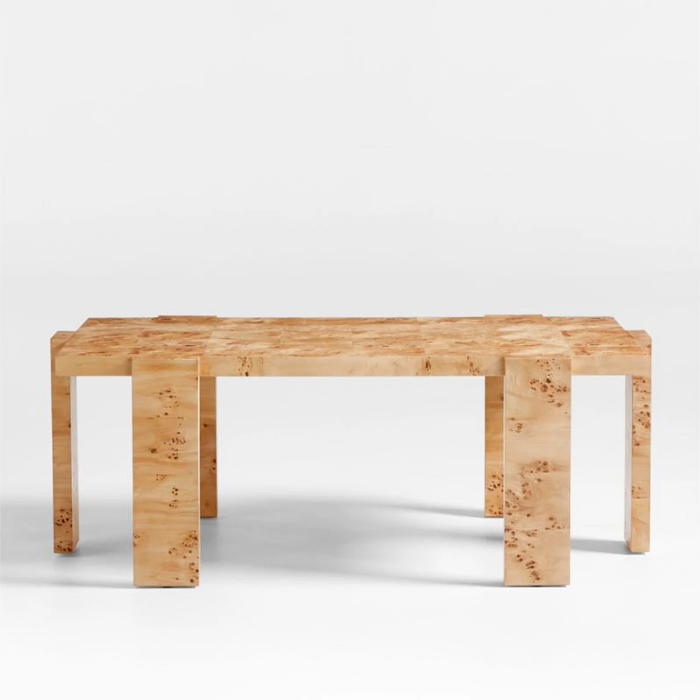 Leon Natural Burl Wood 48" Rectangular Coffee Table