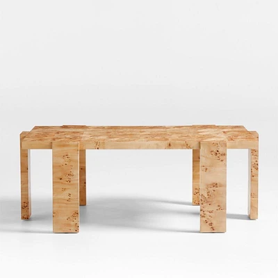 Leon Natural Burl Wood 48" Rectangular Coffee Table