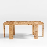 Leon Natural Burl Wood 48" Rectangular Coffee Table