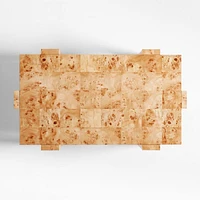 Leon Natural Burl Wood 48" Rectangular Coffee Table