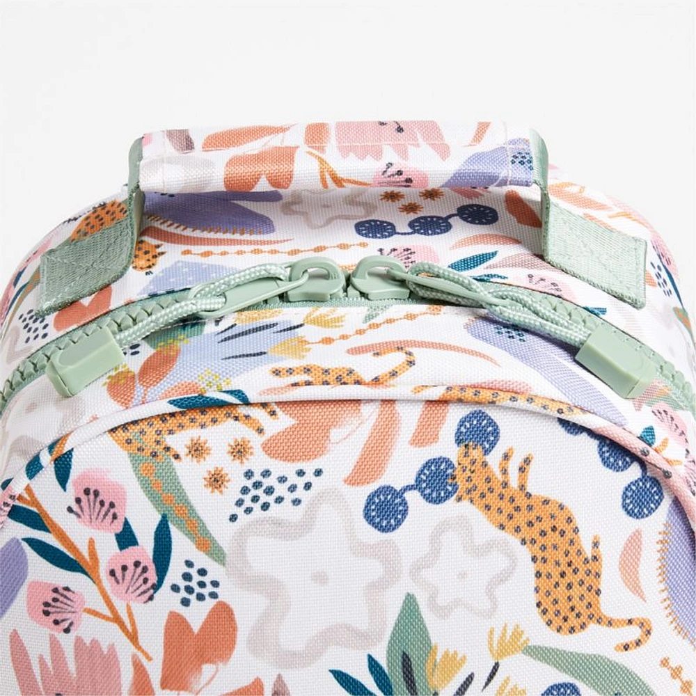 Dreamer Leopard Floral Small Kids Backpack with Side Pockets