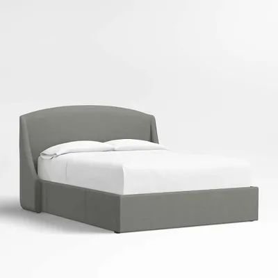 Lafayette 48" Graphite Grey Queen Upholstered Headboard with Storage Bed Base