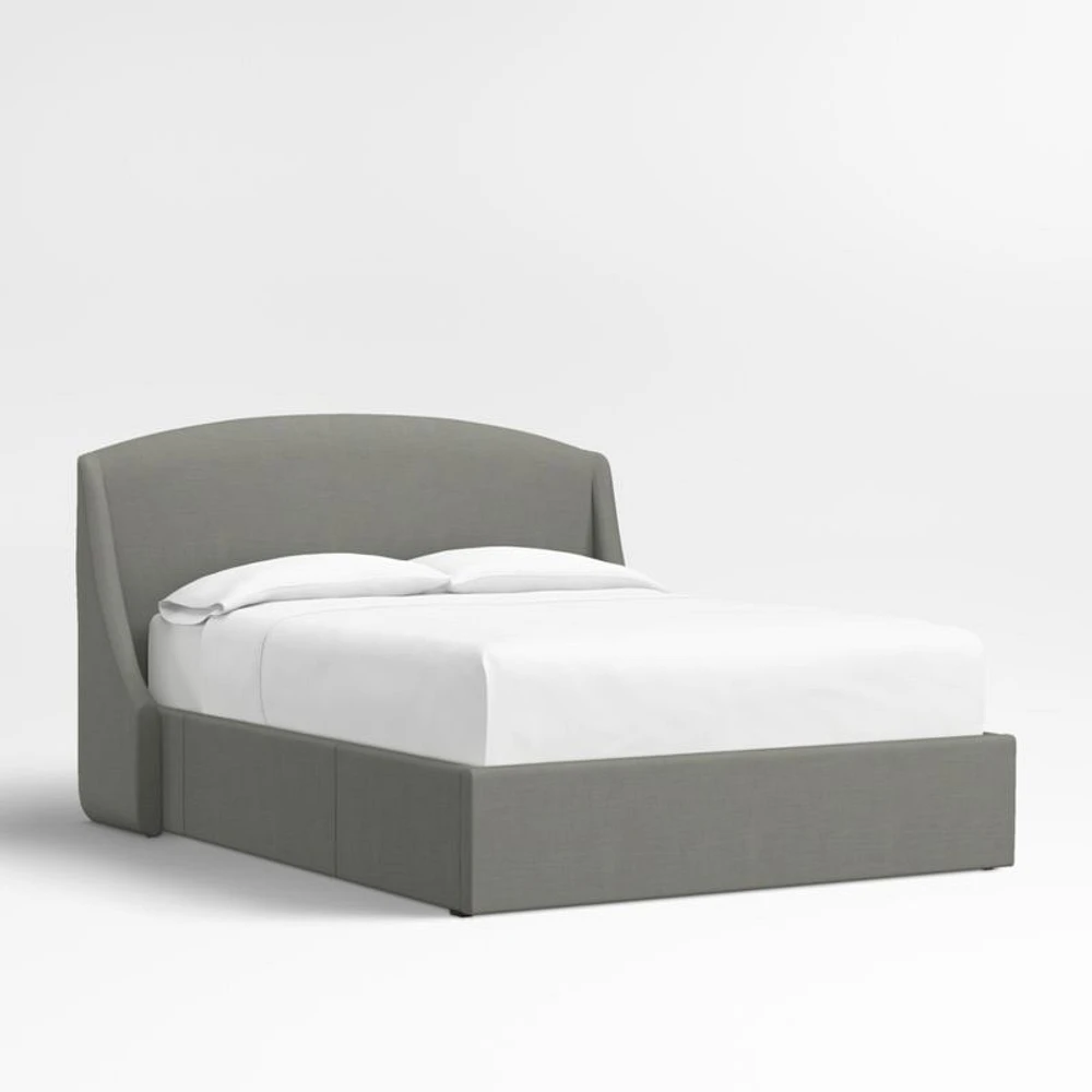Lafayette 48" Graphite Grey King Upholstered Headboard with Storage Bed Base