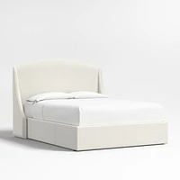 Lafayette 56" Ivory Queen Upholstered Headboard with Storage Bed Base