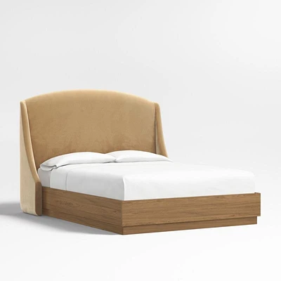 Lafayette 56" Upholstered Queen Headboard with Batten Oak Bed Base