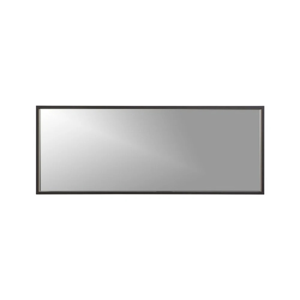 Liam Black Frame Floor Mirror with Brass Inlay