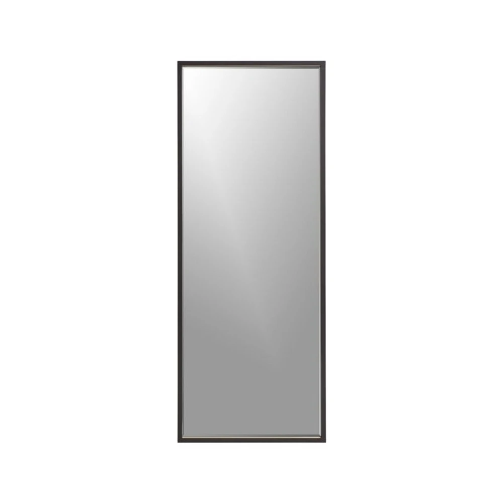 Liam Black Frame Floor Mirror with Brass Inlay