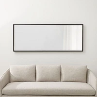 Liam Black Frame Floor Mirror with Brass Inlay