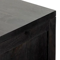 Libby Black Mango Wood Bar Cabinet with Storage