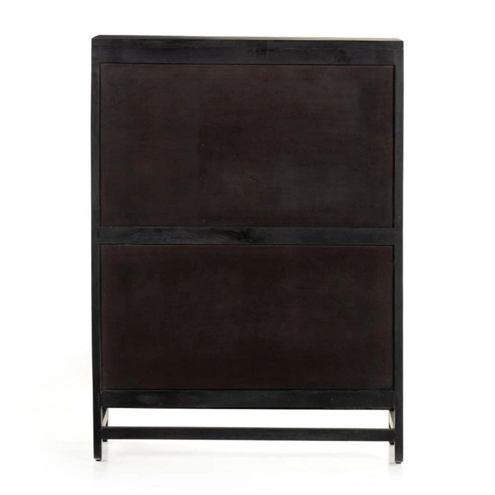 Libby Black Mango Wood Bar Cabinet with Storage