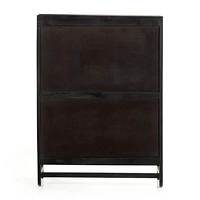 Libby Black Mango Wood Bar Cabinet with Storage