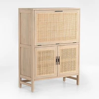 Libby Natural Mango Wood Bar Cabinet with Storage