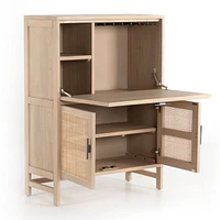 Libby Natural Mango Wood Bar Cabinet with Storage