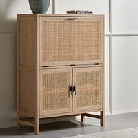Libby Natural Mango Wood Bar Cabinet with Storage