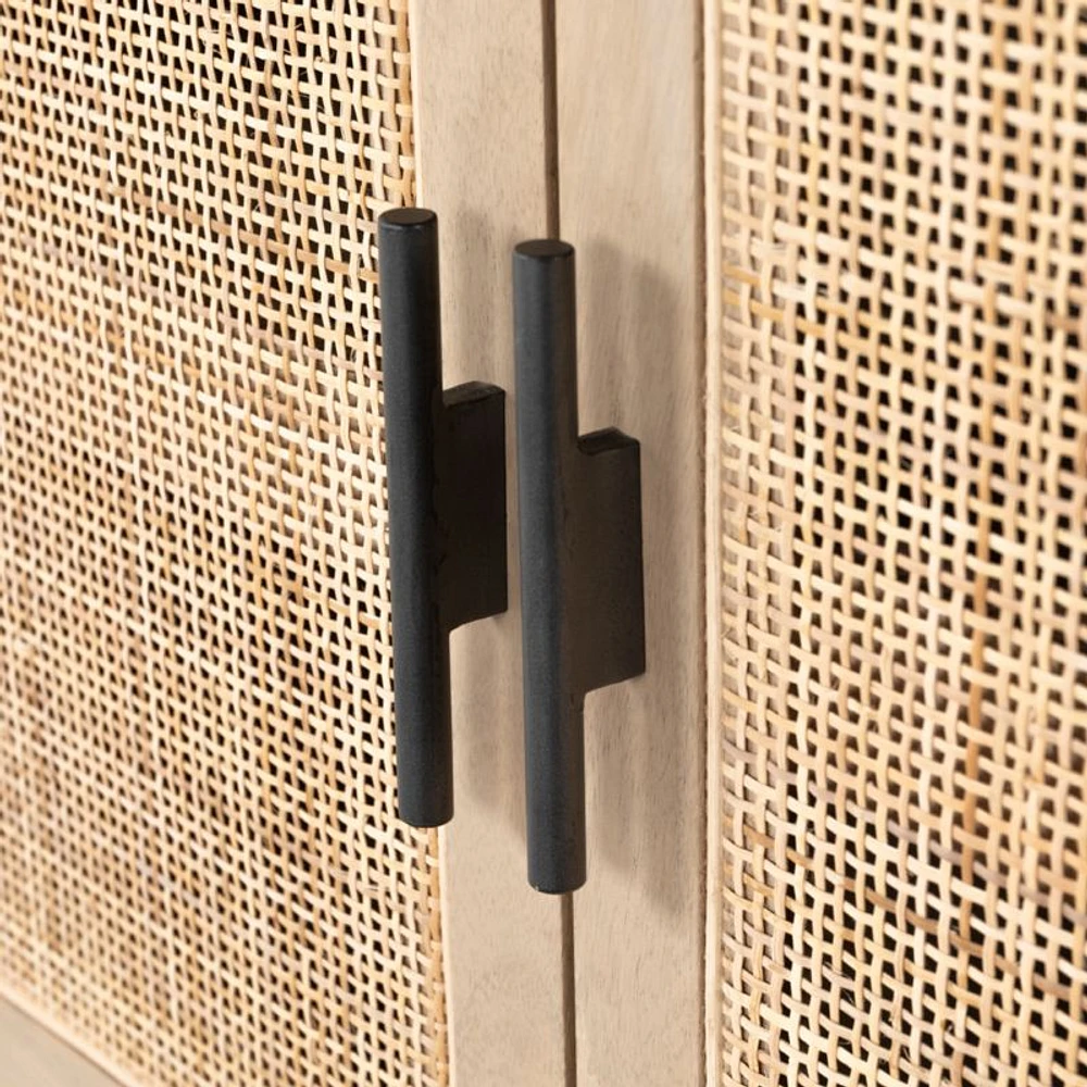 Libby Natural Mango Wood Bar Cabinet with Storage