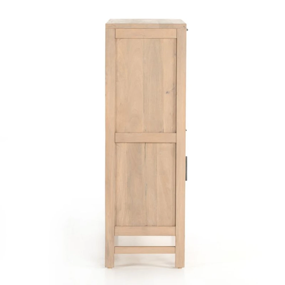 Libby Natural Mango Wood Bar Cabinet with Storage