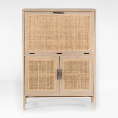 Libby Natural Mango Wood Bar Cabinet with Storage