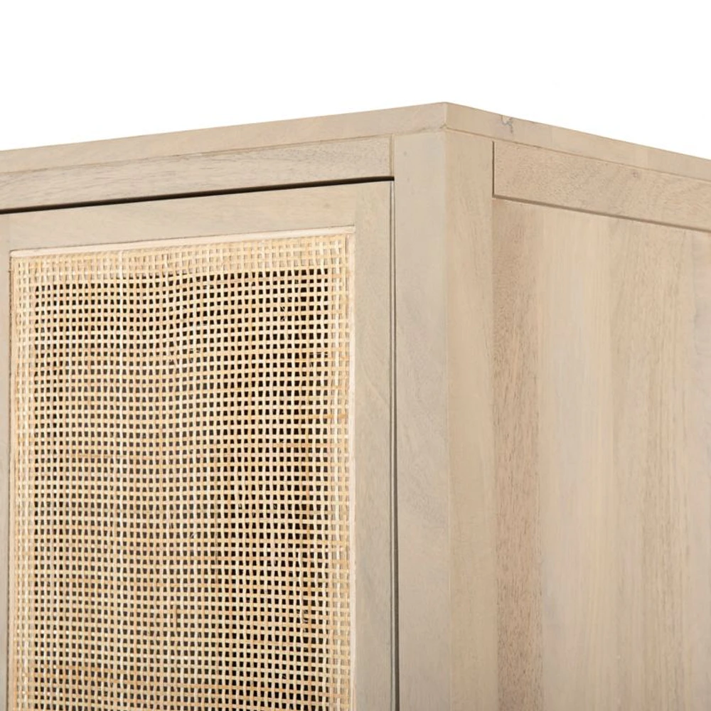 Libby Natural Mango Wood Storage Cabinet with Doors