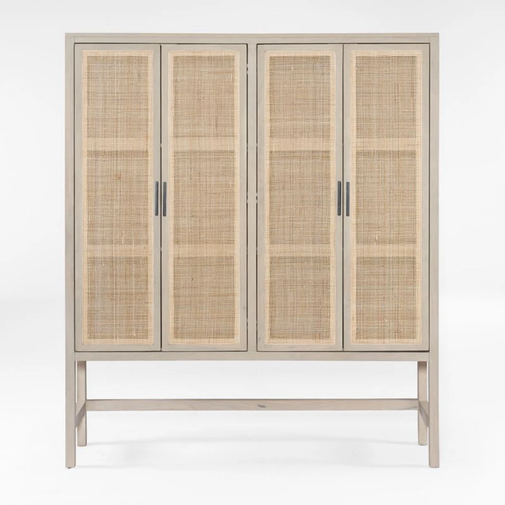 Libby Natural Mango Wood Storage Cabinet with Doors