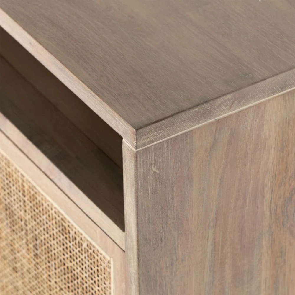 Libby 65" Natural Mango Wood Storage Media Console
