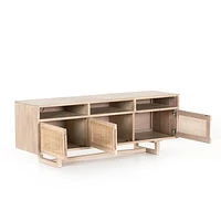 Libby 65" Natural Mango Wood Storage Media Console