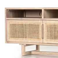 Libby 65" Natural Mango Wood Storage Media Console
