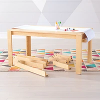 Large Natural Adjustable Kids Table, Leg Set and Paper Roll