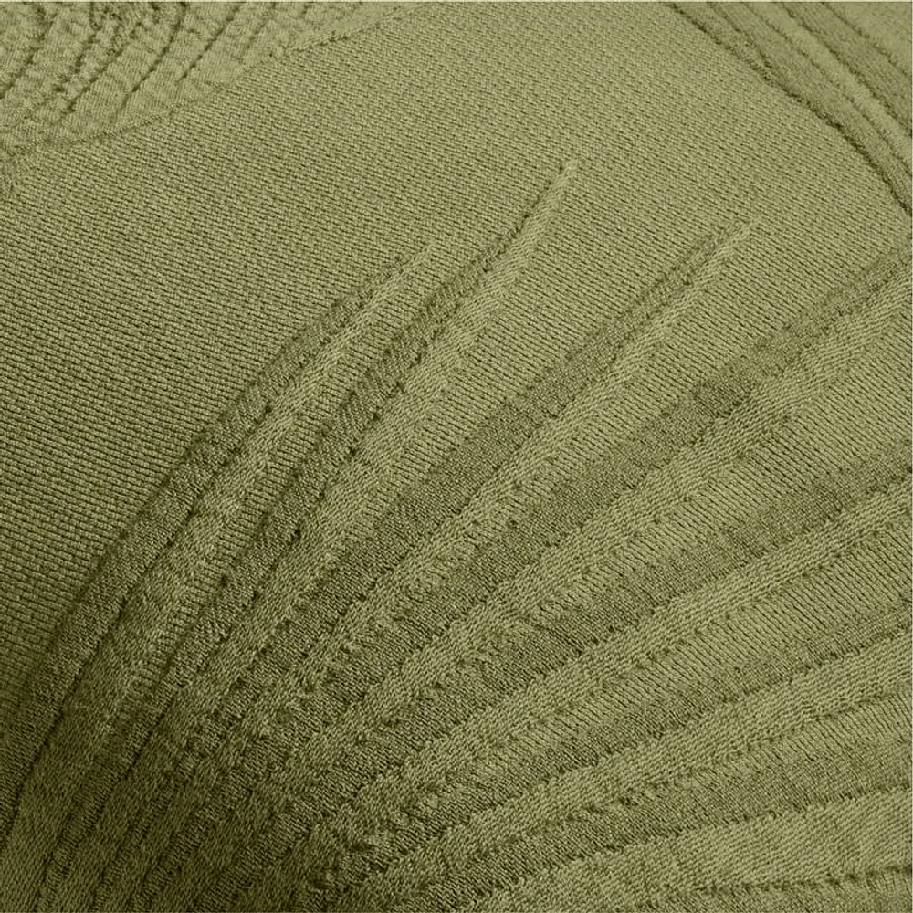 Lindoso Tonal Jacquard Palm Leaf 20x20 Cyprus Green Throw Pillow Cover