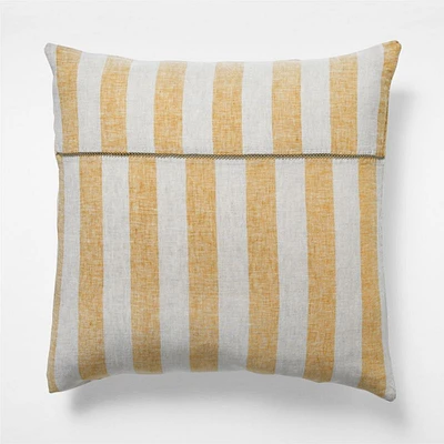 New Natural EUROPEAN FLAX ™-certified Linen Cabana Stripe Arcadia Tan/Savannah Yellow Euro Bed Pillow Sham