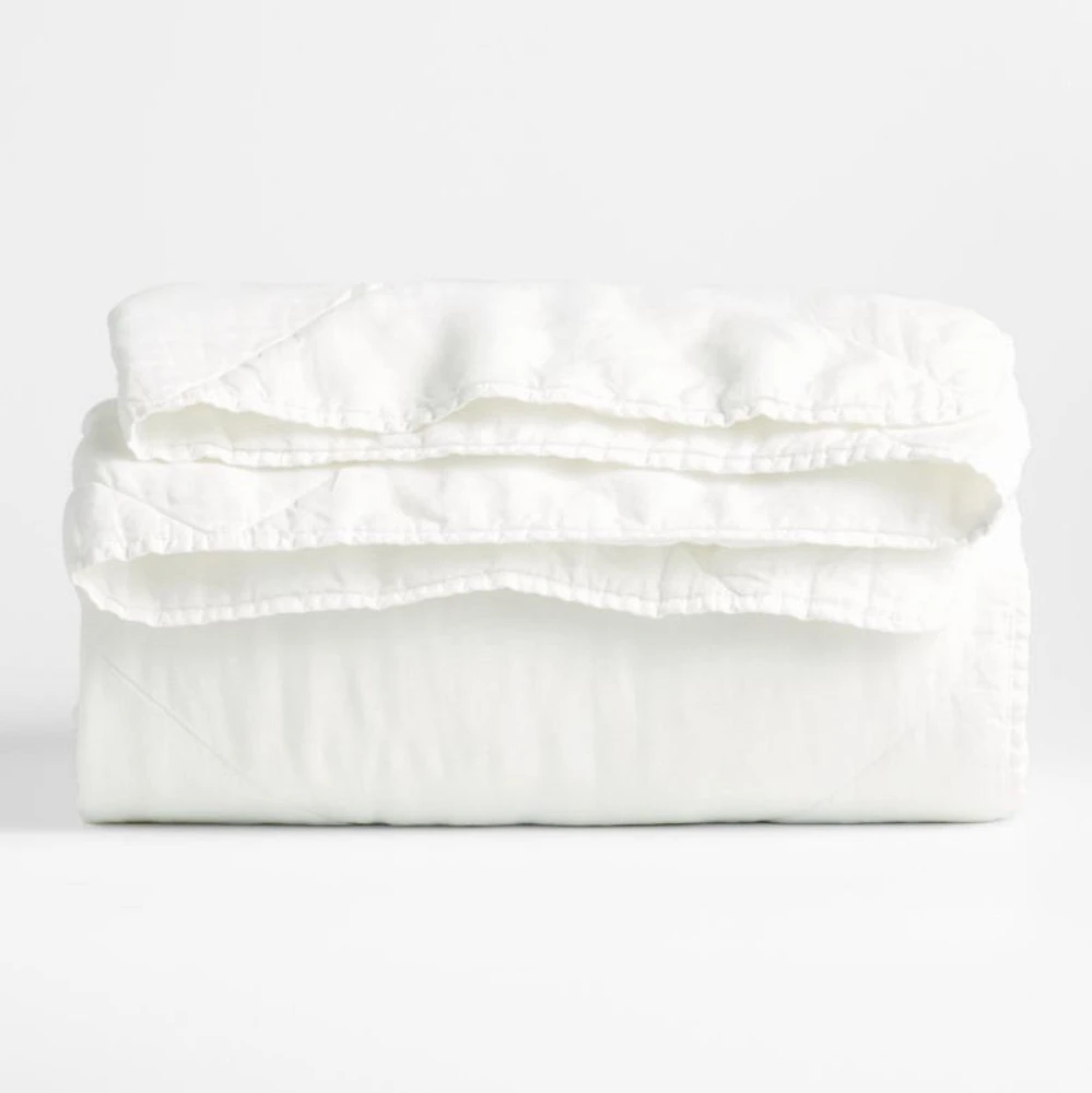 EUROPEAN FLAX ™-Certified Linen Crisp White Full/Queen Quilt