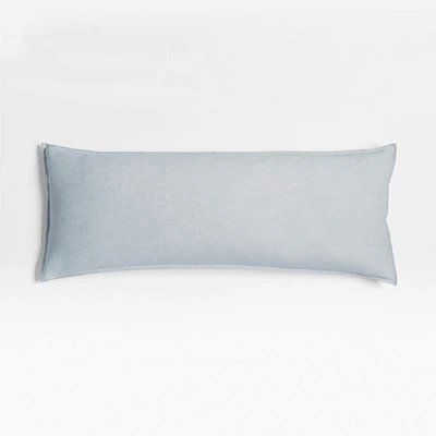 Mist Blue Belgian Flax Linen 54"x20" Body Pillow Cover