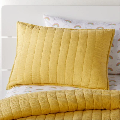 Linen Yellow Kids Pillow Sham