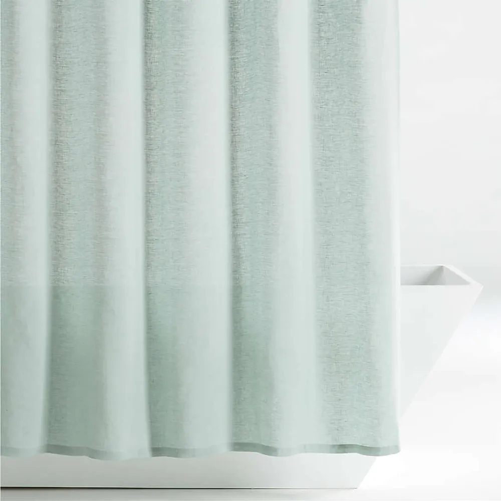 EuroFlax Linen Warm Oat Grey Shower Curtain